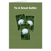 Golf-Geburtstags-Karte -- Golfbälle für Ihren "Pie