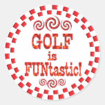 Golf ist FUNtastic Runder Aufkleber