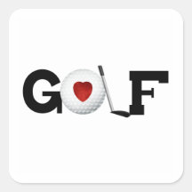 Golf mit Golfball-T-Shirts und Geschenken Quadratsticker