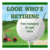 Golf-Ruhestands-Einladungen SCHABLONE