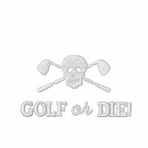 Golf-Schädel-unartige Jungen - Golf oder sterben - Besticktes Shirt