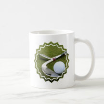Golf spielende Kaffeetasse