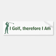 Golf spielende Philosophie Auto Aufkleber