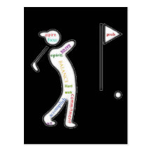 Golf, Sport, motivierend Wörter Postkarte