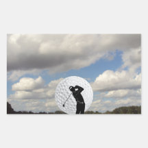 Golf-Welt Rechteckige Aufkleber