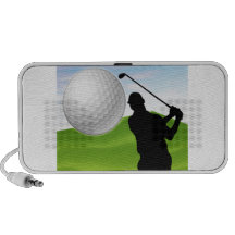 Golfball, der an Ihnen kommt Notebook Speaker