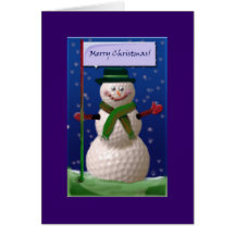 Golfball-Schneemann für die Golf-Nuss Karten