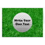 Golfball u. Rasen Grußkarte