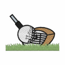 Golfclub und Ball Besticktes Polohemd