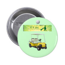 Golfmobil und Logoknopf Anstecknadelbuttons