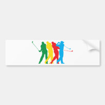 Golfspieler in der Bewegung Auto Sticker
