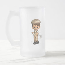 Golfspieler-Karikatur-mattierter Becher Kaffeehaferl