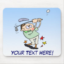 Golfspieler mit kundenspezifischem Text mousepads