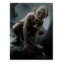 Gollum auf einem Felsen Postkarte
