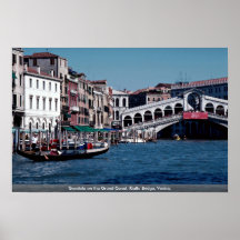 Gondel auf dem Canal Grande, Rialto Brücke, Venedi Plakate