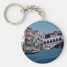 Gondel auf dem Canal Grande, Rialto Brücke, Venedi Schlüsselanhänger