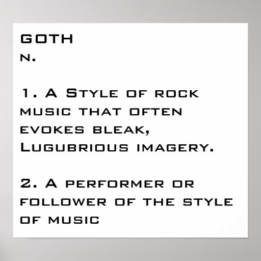 goth Nomenplakat