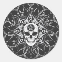 Goth Schädel Runde Sticker