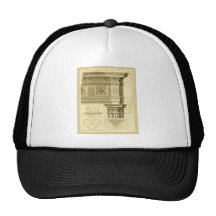 Gotische Architektur ~ Vintager feine Kunst-Druck Baseball Kappen