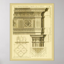 Gotische Architektur ~ Vintager feine Kunst-Druck Plakatdrucke