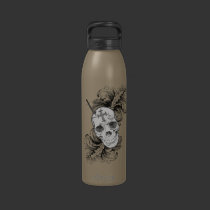 Gotische Schädel und barocke Wasser-Flasche trinkflaschen
