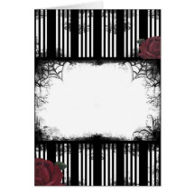 Gotische schwarze Streifen-Rosen-Karte