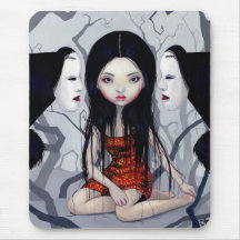 Gotischer japanischer Horror Mousepad der gesichts
