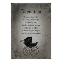 Gotischer Kinderwagen Ankündigungskarten