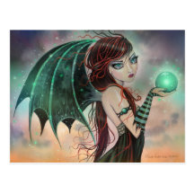 Gotischer Vampirs-feenhafte Fantasie-Kunst-Postkar