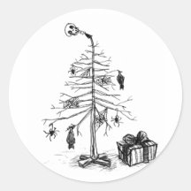 Gotischer Weihnachtsbaum Runde Aufkleber