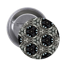 Gotisches Architekturelement-Kaleidoskop Anstecknadelbutton