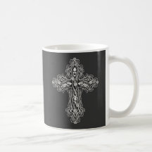 Gotisches Schädel-Kreuz Kaffeehaferl