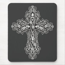 Gotisches Schädel-Kreuz Mauspad