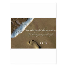 GOTT-Abdruck im Sand Postkarten