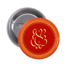 Gott Ganesha mit Sonnestrahlen Anstecknadel