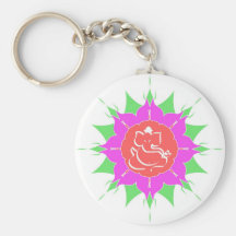 Gott Ganesha und Blume - Keychain Schlüsselband