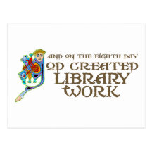 Gott geschaffene Bibliotheks-Arbeit Postkarte
