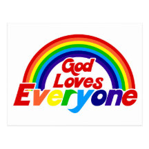 Gott-Lieben jeder homosexueller Regenbogen Postkarte