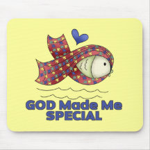 Gott machte mich spezielles Autismus-Fisch-Symbol Mauspads