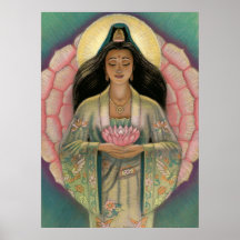 Göttin Kuan Yin Plakat "rosa Lotus Herzens"