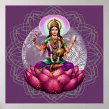Göttin Lakshmi - Reichtumssegen-Mandala Posterdruck