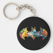 Graffiti Batman-Logo-Neon/80s Schlüsselbänder