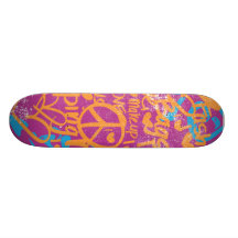 Graffiti orange, lila Damast Bedruckte Skateboarddecks