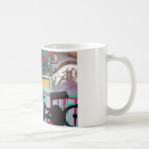 Graffitifleck- Hintergrund Kaffeetassen