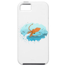grafischer Entwurf des Tintenfischs iPhone 5 Etuis