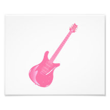 grafischer hellrosa Körper der Gitarre Photo Drucke