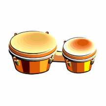 Grafisches Bild des Bongos, ein Paar bongoes Ausschnitt