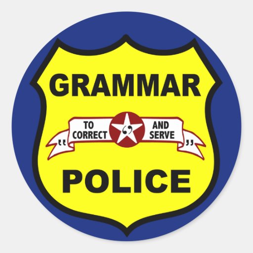 Grammatik-Polizei-Aufkleber