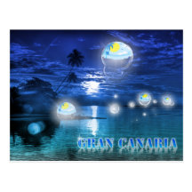 Gran Canaria blue postcard