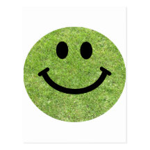 Gras-smiley Postkarte